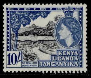 KENYA UGANDA TANGANYIKA QEII SG179, 10s black & deep ultramarine LH MINT Cat £48