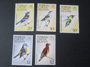 Turks & Caicos Islands 1973 Sc 275-9 bird MNH