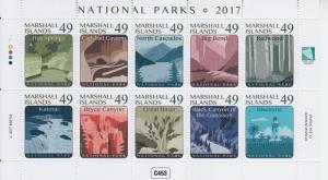 2017 Marshall Islands National Parks MS10 (Scott 1168) MNH