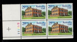 ALLY'S STAMPS US Plate Block Scott #2636 29c Kentucky Statehood [4] MNH [STK]