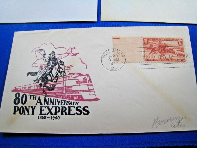 U.S. FIRST DAY COVER SETS - LOT of 4 -1940 & 1960 - PONY EXPRESS     (FDC-1x)