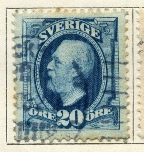 SWEDEN;  1891-1903 early Oscar issue fine used 20ore. value