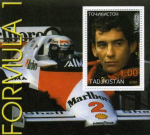 Tajikistan 2001 AYRTON SENNA FORMULA 1 s/s Perforated Mint (NH)