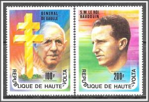 Upper Volta #434-435 De Gaulle & King BaudouinComplete Set MNH