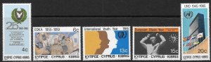 CYPRUS SG665/9 1085 ANNIVERSARIES AND EVENTS  MNH