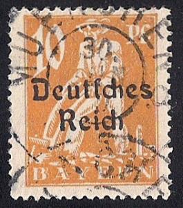 Bavaria #257 10pf Plowman Stamp used F-VF