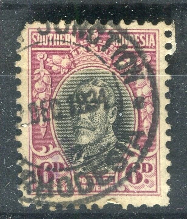 RHODESIA; 1930s early GV portrait issue used Shade of 6d. fine POSTMARK