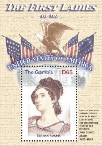 GAMBIA FIRST LADIES OF THE UNITED STATES - LOUISA ADAMS S/S MNH