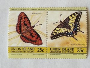 St. Vincent Grenadines Union Island – 1985 – Pair of “Butterfly” Stamps