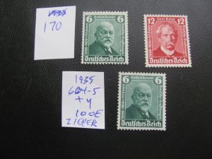 Germany 1936 MNH  SIGNED ZIERER SC 470-471+MI. 604b SET VF/XF 101+ EUROS (170)