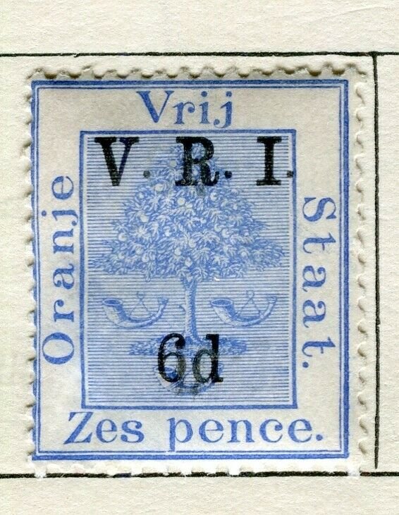 ORANGE FREE STATE; 1900 early QV V.R.I. Optd surcharged issue Mint 6d. value