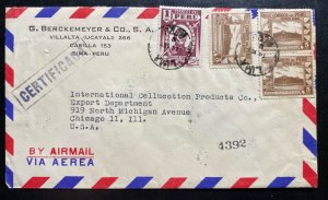 1948 Lima Peru Commercial Airmail Cover To Chicago IL USA