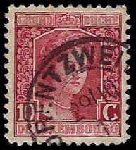 Luxembourg #97 Used LH; 10c Grand Duchess Marie Adelaide (1914)