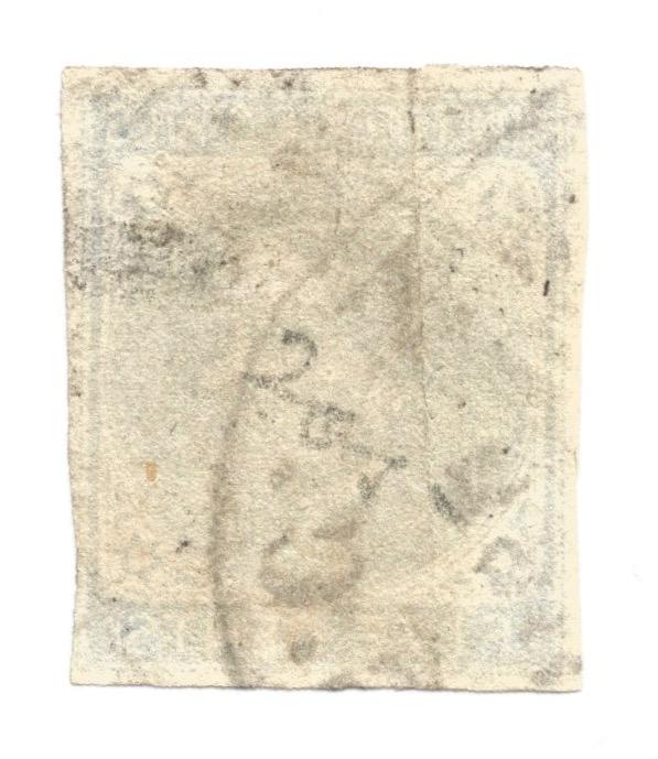 Scott # CSA-7 5cent Blue Davis 1862