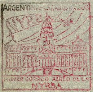 Argentina to USA First Airmail Flight NYRBA Stamps Postage Cachet Cover 1930