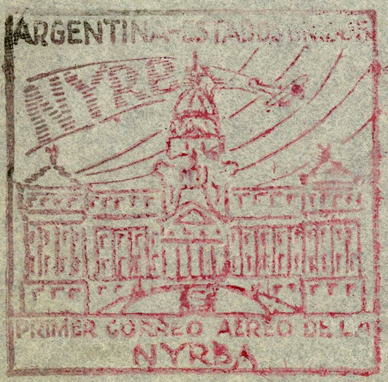 Argentina to USA First Airmail Flight NYRBA Stamps Postage Cachet Cover 1930