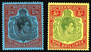 1938-51 Bermuda #124-25 KGV Watermark 4 - OGHR - VF - CV$31.50 (ESP#3000)
