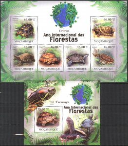 Mozambique 2011 Reptiles Turtles Sheet + S/S MNH