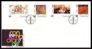 Guernsey Europa Contemporary Art FDC SG#607-610