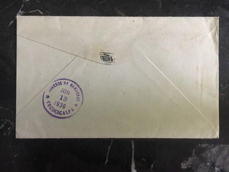 1939 San Pedro Sula Honduras Airmail Cover To St Louis Mo Usa