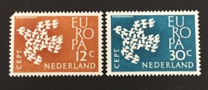 Netherlands 1960 #387-8, Europa, MNH.