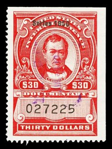 Scott R555 1950 $30.00 Dated Red Documentary Revenue Used VF Cat $70