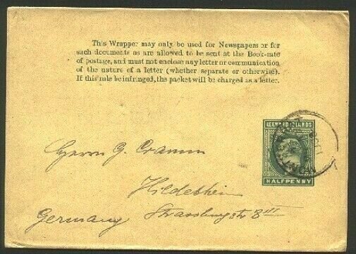 MONTSERRAT 1908 EVII ½d Leeward Is newspaper wrapper used to Germany.......94764