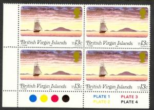BRITISH VIRGIN ISLANDS 1980 13c Virgin Gorda Sc 397 PLATE BLOCK MNH