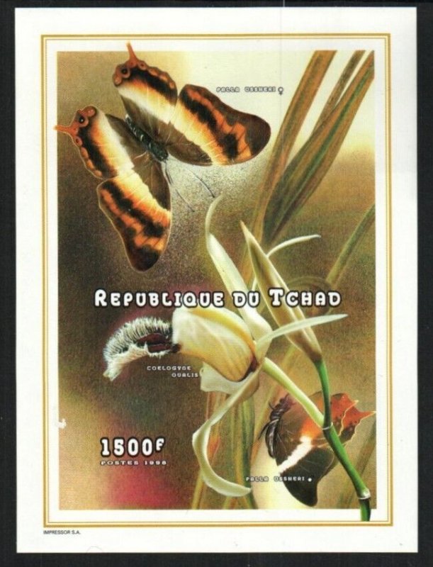 Chad Stamp 773   - Butterfly and flower