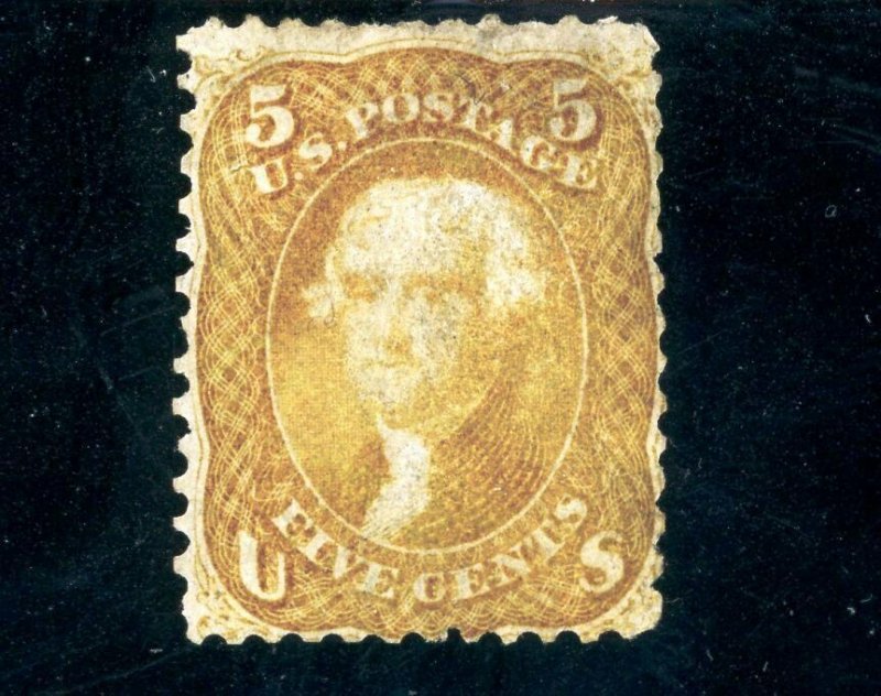 USAstamps Unused US 1861 Civil War Issue Jefferson Scott 67 RG LH Scarce +Cert