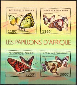 Burundi 2012 Butterflies (2) Sheet MNH