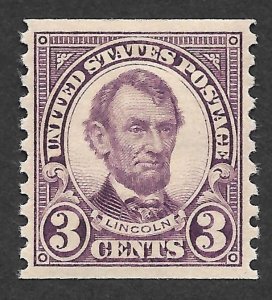 Doyle's_Stamps: MH 1924 Lincoln 3c Coil Single Issue, Scott #600*