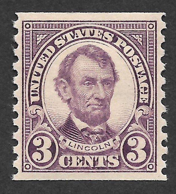 Doyle's_Stamps: MH 1924 Lincoln 3c Coil Single Issue, Scott #600*