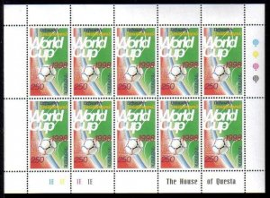 ARMENIA Cat#141  1998 World Soccer Cup  Complete perforated sheetlet of 10  Sc
