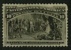 #237  10c Columbus Presenting Natives