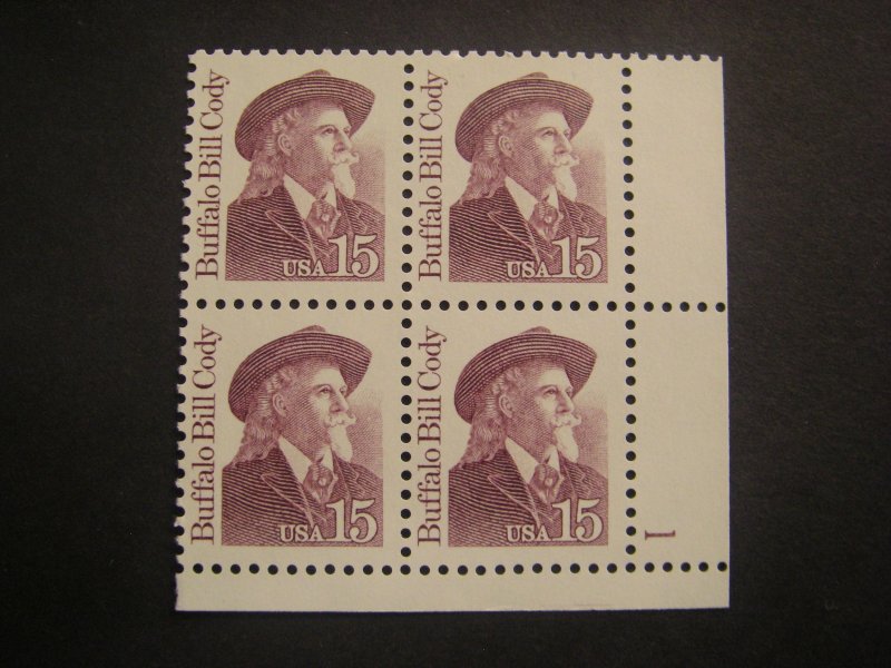 Scott 2177b, 15c Buffalo Bill Cody, PB4 #1 LR, MNH Great Americans Beauty