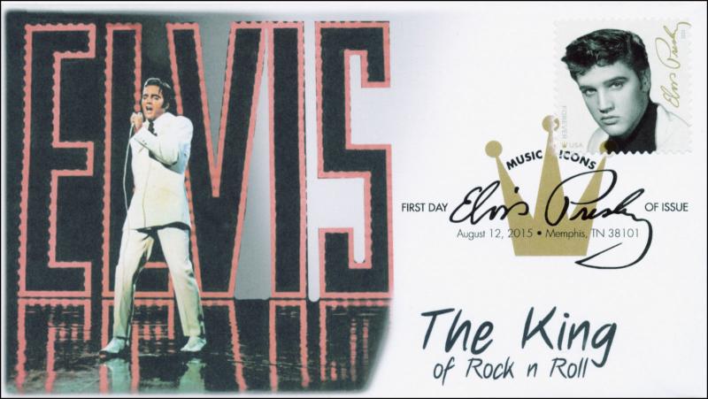 2015, Elvis Presley, FDC, Music Icons, Digital Color Postmark, 15-205