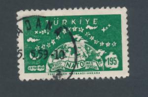 Turkey 1959 Scott 1437 used - 195k, NATO 10th Anniv