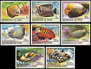 Zaire MNH 974-81 Tropical Fish
