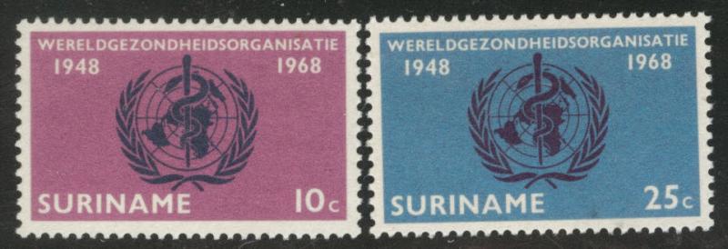 Suriname Scott 352-353 MNH** 1968 WHO set