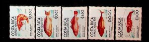 COSTA RICA Sc C742-6 NH ISSUE OF 1979 - SEA LIFE