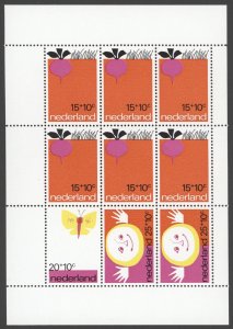 1971 Netherlands #B478a, Child Welfare Mini Sheet of 9 MNH