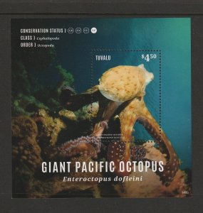 TUVALU #1280 GIANT PACIFIC OCTOPUS S/S MNH
