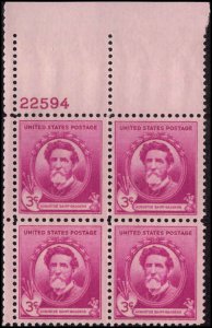 US #886 SAINT-GAUDENS MNH UL PLATE BLOCK #22594 DURLAND $2.00