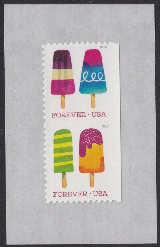 US 5285-5294 Frozen Treats partial forever die-cut pair set (10 stamps) 2018 