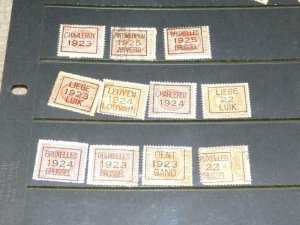 BELGIUM, 1922-24 OVERPRINTS UNUSED