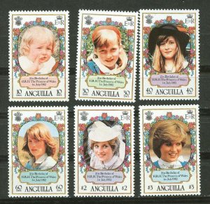 Anguilla # 485-90 Diana Birthday  (6) Mint NH