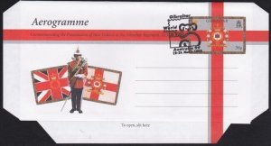 GIBRALTAR 1999 36p Gib Regt aerogramme - CTO - Australia Stamp Ex pmk......B3269