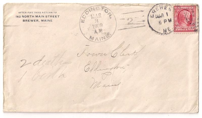 Interesting Maine Doane related cover with #367 Eddington ME