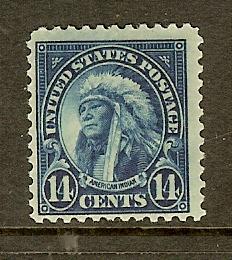 Scott #565, 14c American Indian, P11, Fine Centering, MNH